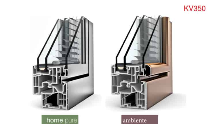 Foto doppie finestre Internorm KV 350 con veneziana interna al vetro.